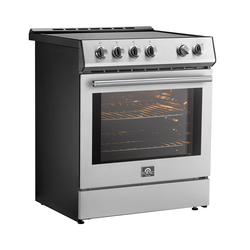 Load image into Gallery viewer, Forno Leonardo Espresso 30-Inch Slide-In Stainless Steel Induction Range, Convection Oven, 5 Cooking Zones