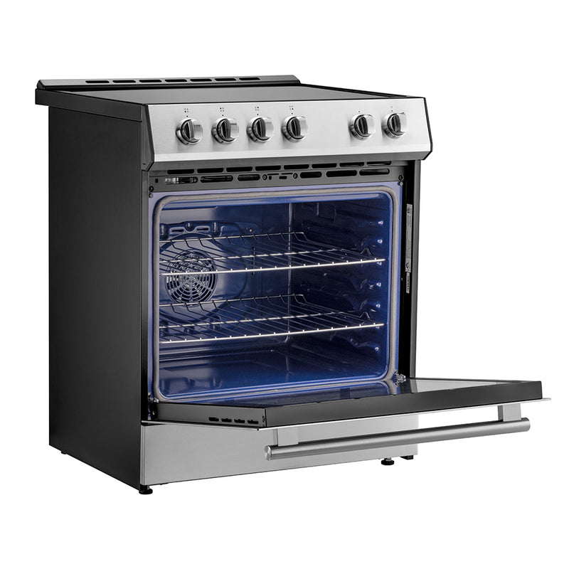 Load image into Gallery viewer, Forno Leonardo Espresso 30-Inch Slide-In Stainless Steel Induction Range, Convection Oven, 5 Cooking Zones