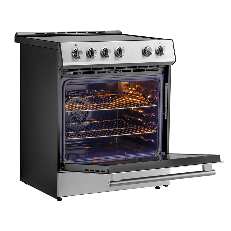 Load image into Gallery viewer, Forno Leonardo Espresso 30-Inch Slide-In Stainless Steel Induction Range, Convection Oven, 5 Cooking Zones