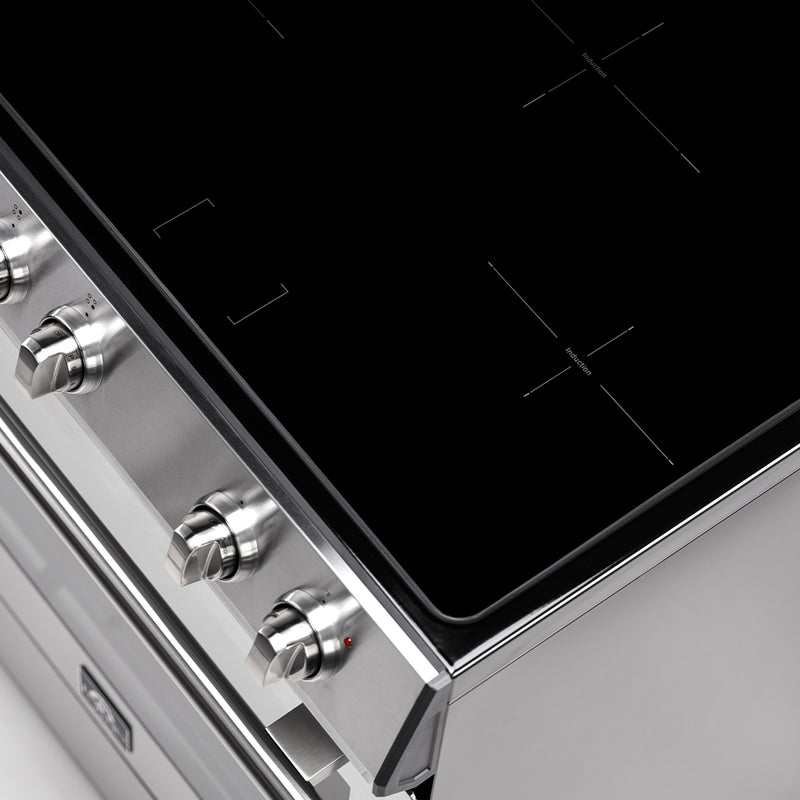 Load image into Gallery viewer, Forno Leonardo Espresso 30-Inch Slide-In Stainless Steel Induction Range, Convection Oven, 5 Cooking Zones