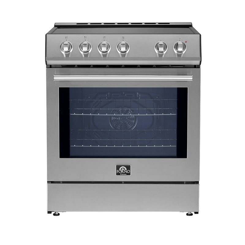 Load image into Gallery viewer, Forno Leonardo Espresso 30-Inch Slide-In Stainless Steel Induction Range, Convection Oven, 5 Cooking Zones