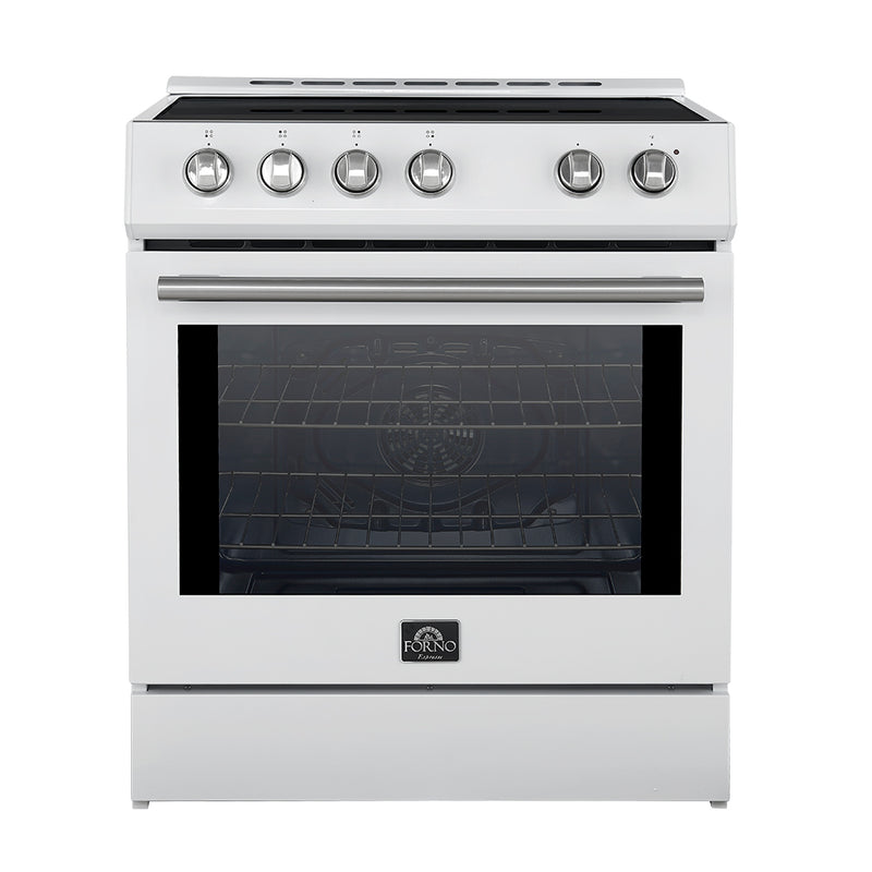 Load image into Gallery viewer, Forno Leonardo Espresso 30-Inch Slide-In White Induction Range, Convection Oven, 5 Cooking Zones, Touch Control Panel