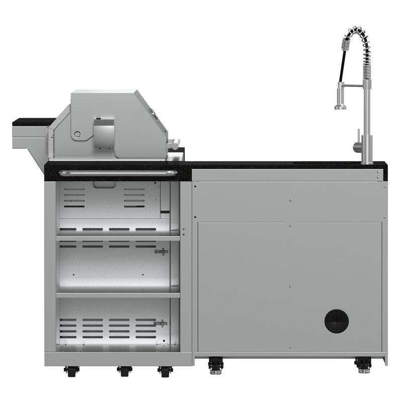 Load image into Gallery viewer, Forno Bulnes 40-Inch, Stainless Steel BBQ, with 5 Burners, Sear & Rotisserie Infrared, Beverage Center & Black Granite Countertops - FODKT2520BLK