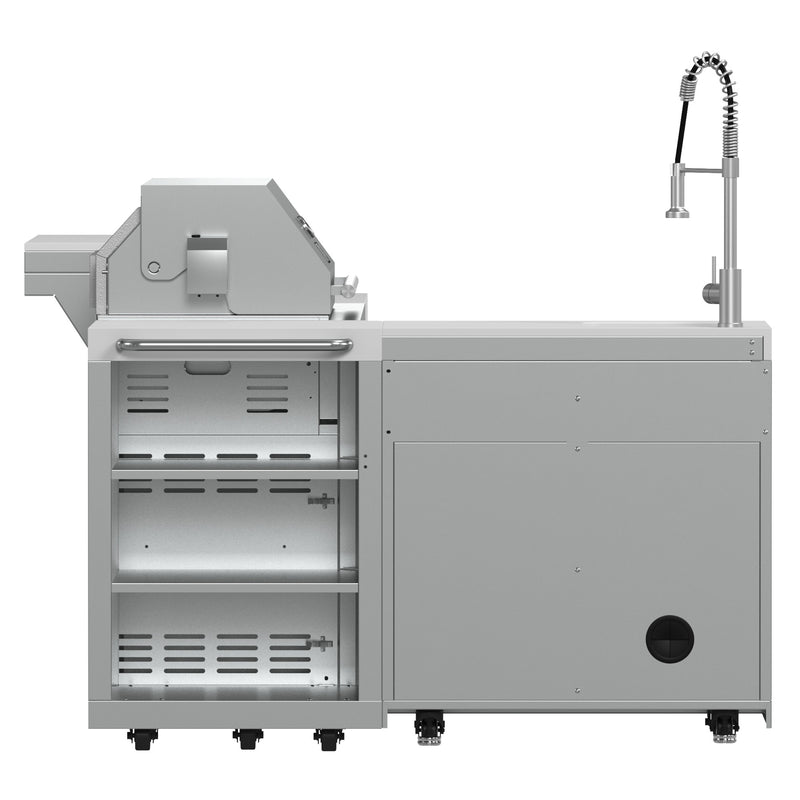 Load image into Gallery viewer, Forno Bulnes 40-Inch, Stainless Steel BBQ with 5 Burners, Sear & Rotisserie Infrared with Side Burner, Beverage Center & White Sintered Stone Countertops - FODKT2520WHT