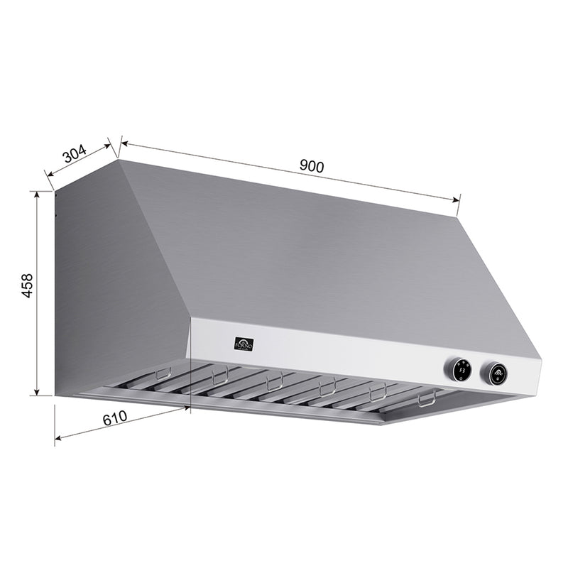 Load image into Gallery viewer, Forno Biagio 36-Inch Wall Mounted Range Hood, Stainless Steel, Heavy Duty