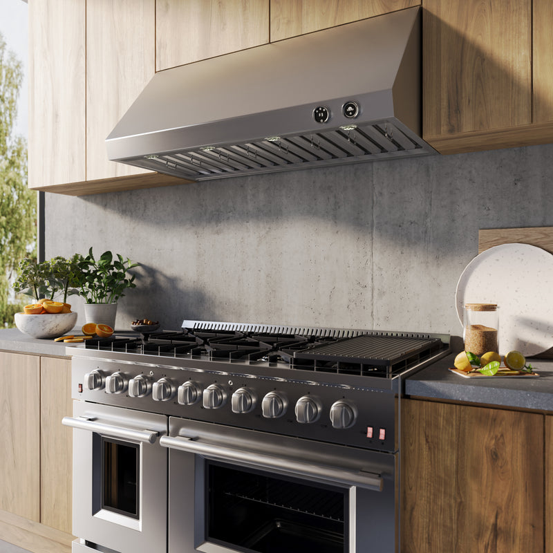 Load image into Gallery viewer, Forno Biagio 48-Inch Wall Mounted Range Hood, Stainless Steel, Heavy Duty