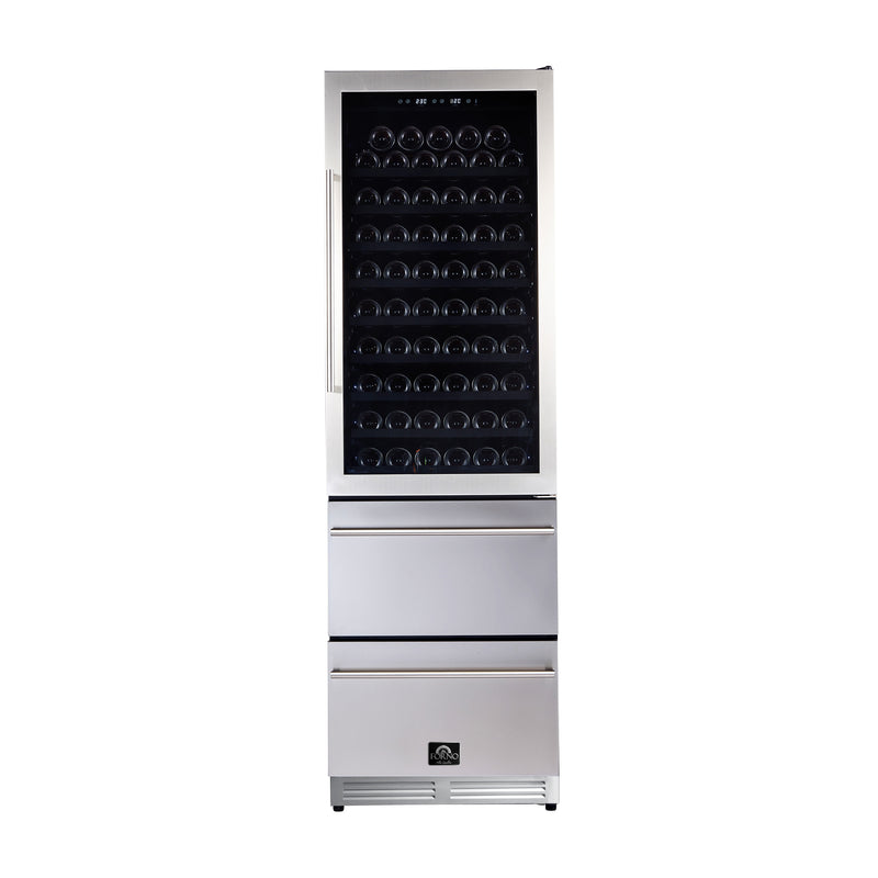 Load image into Gallery viewer, Forno Azienda 24-Inch, Stainless Steel Dual Temperature Zone Wine Cooler, Up to 108 Bottles - FWCDR6628-24S