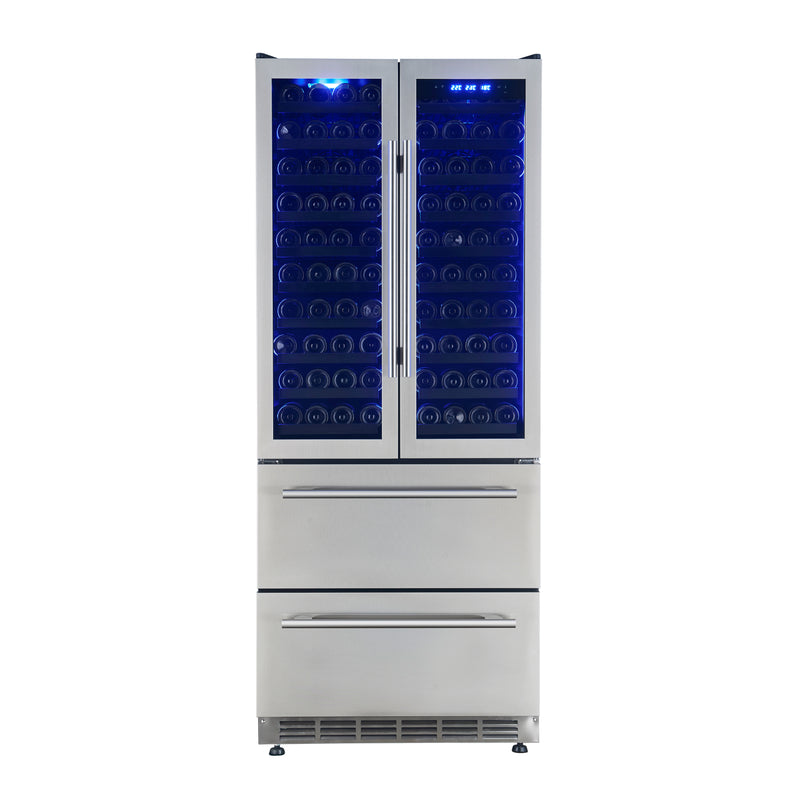 Load image into Gallery viewer, Forno Campania 32-Inch Wine Cooler, Stainless Steel, Dual Wine Zones, Two Beverage Drawers, 17.7 cu.ft