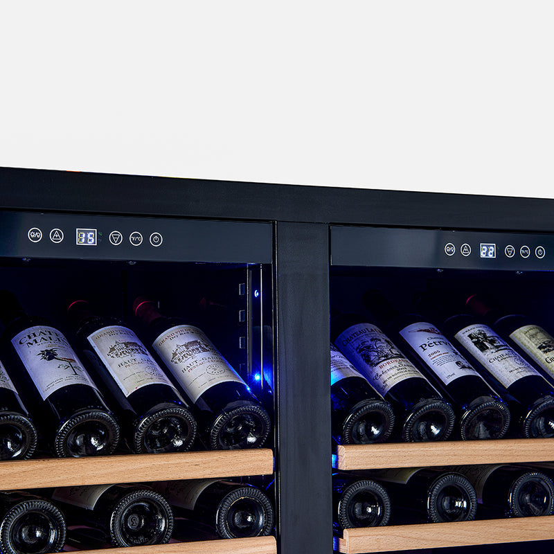 Load image into Gallery viewer, Forno Vernazza 40-Inch Side-by-Side Dual Zone Wine Cellar, 25.07 cu.ft Capacity, Stainless Steel, Temperature Control, UV-Protected Glass Door, Wooden Shelves