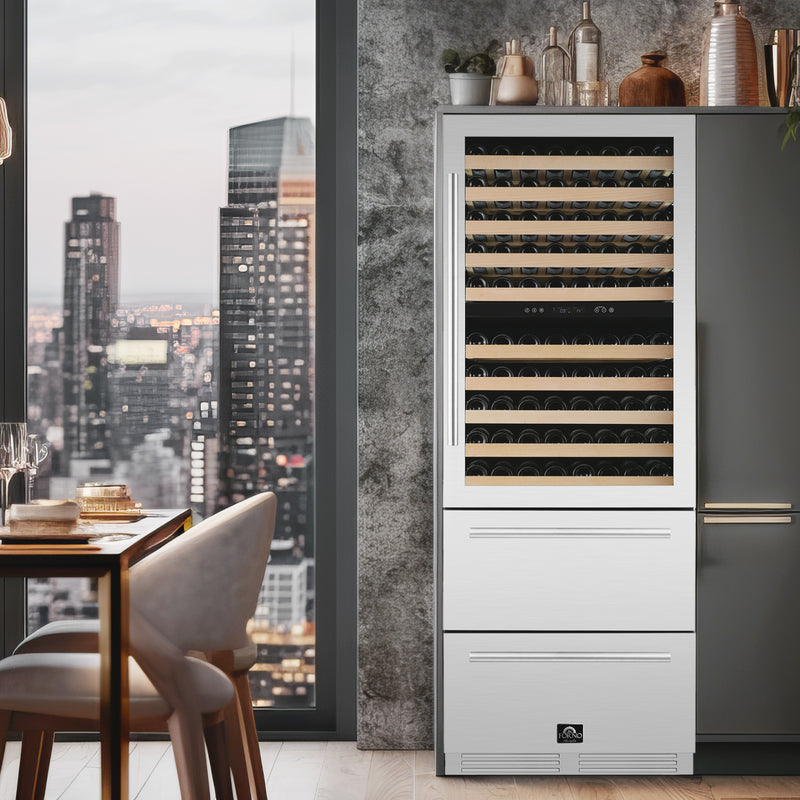 Load image into Gallery viewer, Forno Celano 30-Inch, Stainless Steel Triple Zone Wine and Beverage Cooler - FWCDR6697-30S