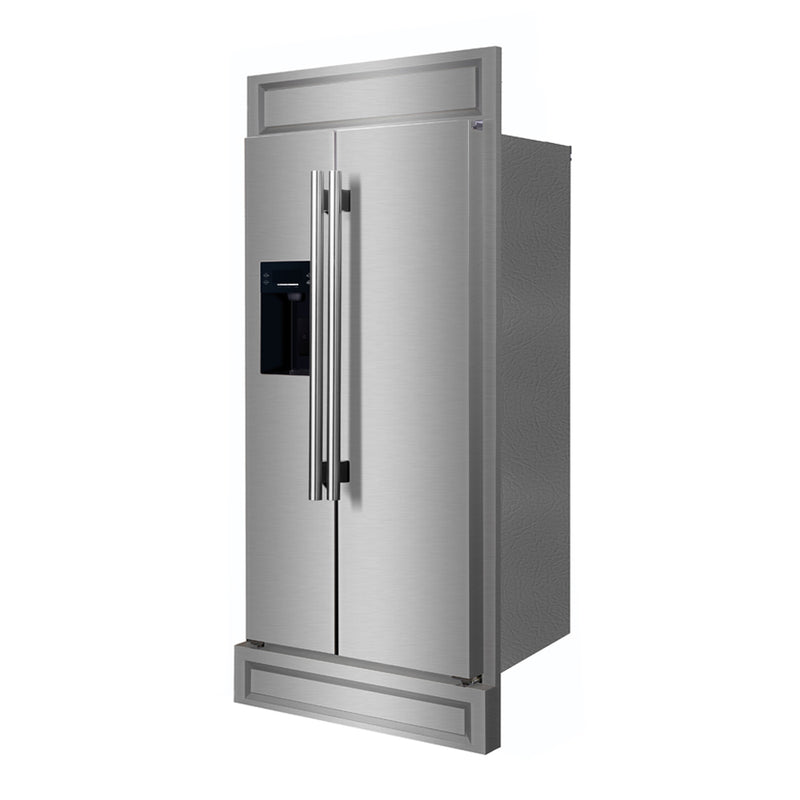 Load image into Gallery viewer, Forno Salerno 40-Inch Built-In Stainless Steel Refrigerator, 20 cu.ft, Modern Decorative Grill, ENERGY STAR Certified
