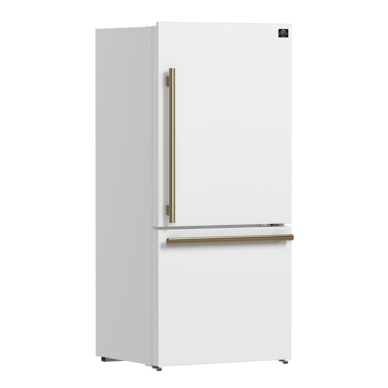 Load image into Gallery viewer, Forno Milano Espresso 31-Inch, White Bottom Freezer Refrigerator - FFFFD1785-31WHT