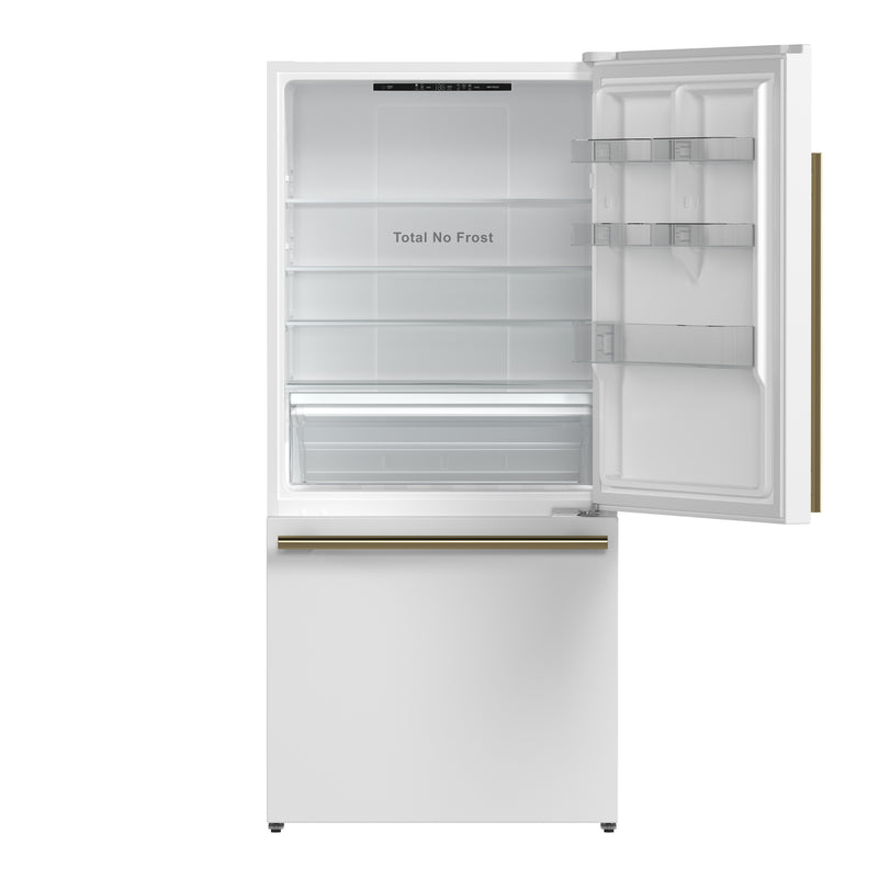 Load image into Gallery viewer, Forno Milano Espresso 31-Inch, White Bottom Freezer Refrigerator - FFFFD1785-31WHT