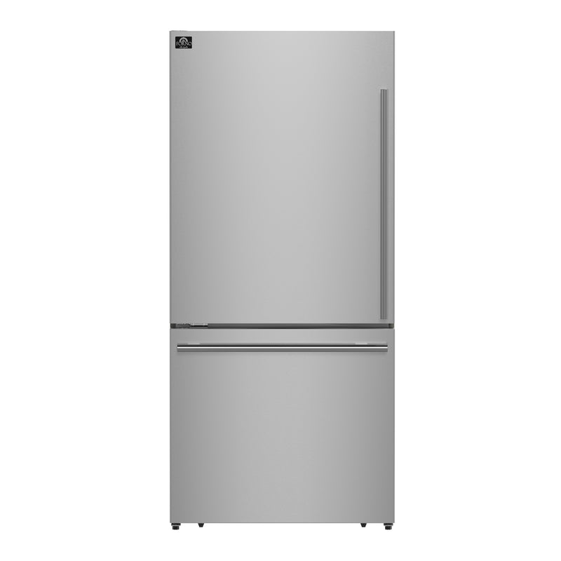 Load image into Gallery viewer, Forno Milano 2-Piece 62-Inch, Stainless Steel Freestanding Dual Bottom Freezer Refrigerator - FFFFD1787-60S