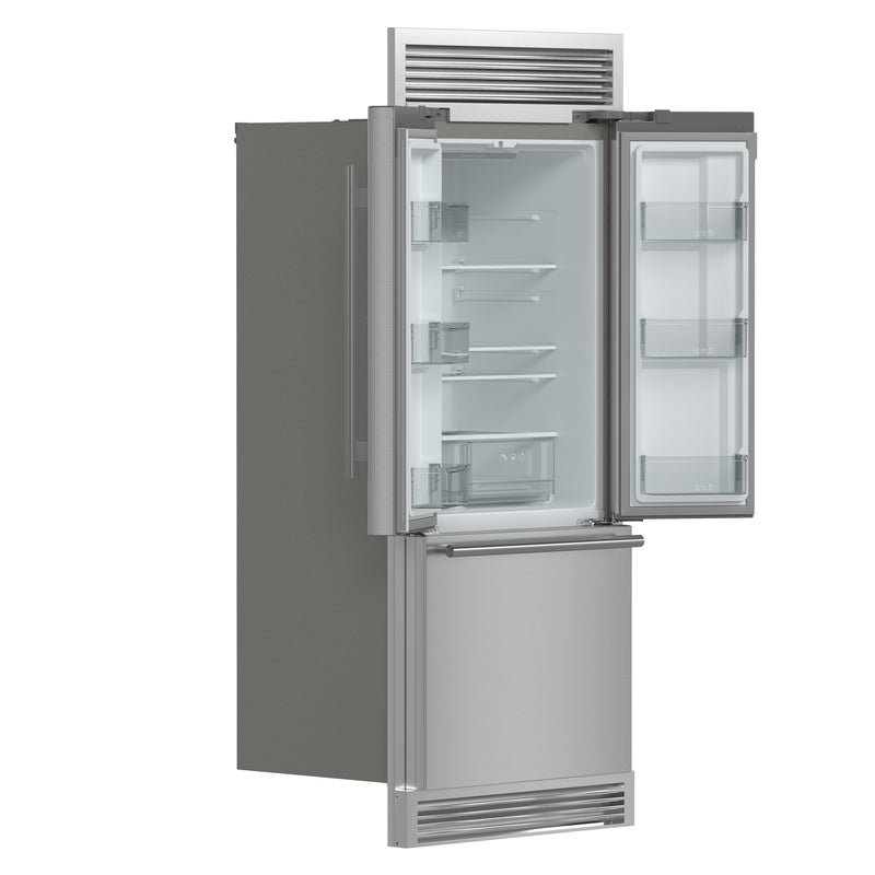 Load image into Gallery viewer, Forno Gallipoli 30-Inch French Door Refrigerator, 17.5 cu.ft Capacity, Decorative Grill, 34-Inch Width, Stainless Steel, No Frost Technology, Energy Efficient