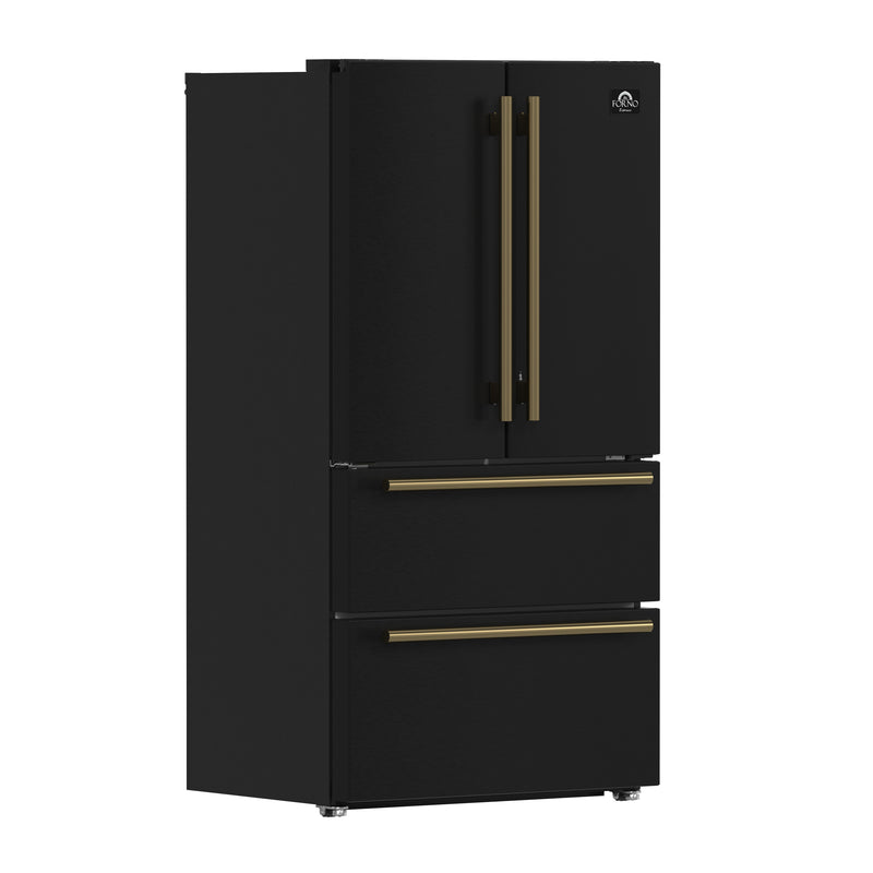 Load image into Gallery viewer, Forno Moena Espresso 36-Inch, Black French Door Refrigerator - FFRBI1820-36BLK