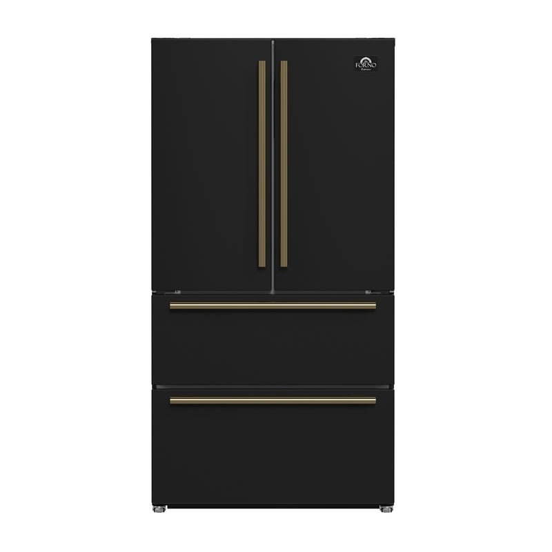 Load image into Gallery viewer, Forno Moena Espresso 36-Inch, Black French Door Refrigerator - FFRBI1820-36BLK