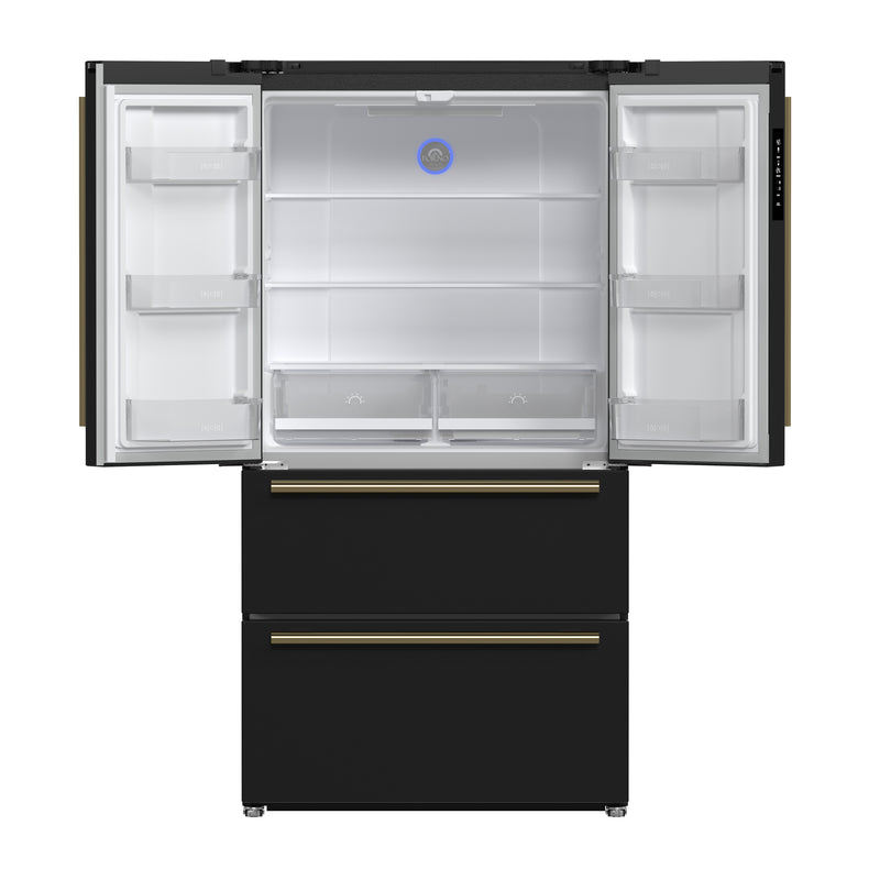 Load image into Gallery viewer, Forno Moena Espresso 36-Inch, Black French Door Refrigerator - FFRBI1820-36BLK