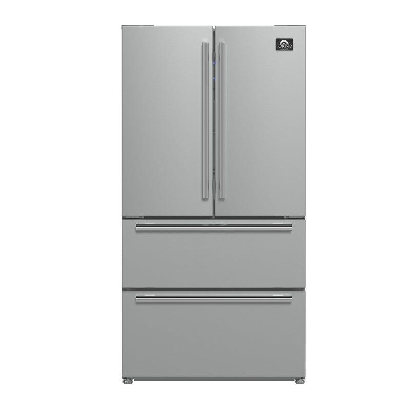 Load image into Gallery viewer, Forno Moena 36-Inch, Stainless Steel French Door Refrigerator - FFRBI1820-36SB