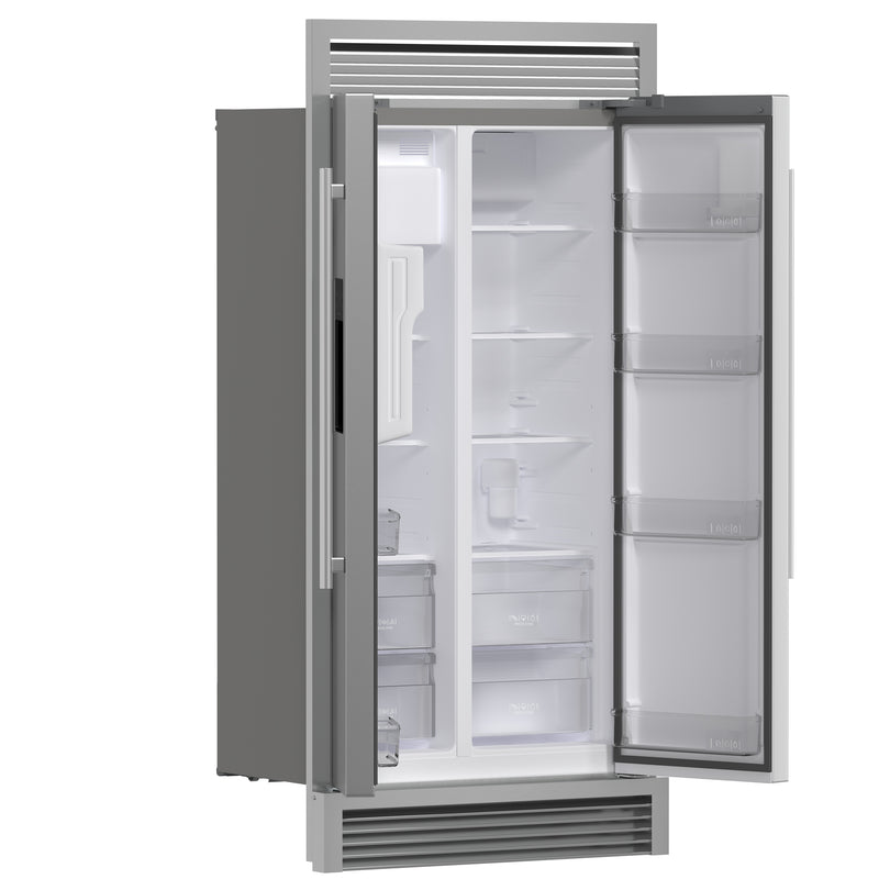 Load image into Gallery viewer, Forno Salerno 40-Inch Built-In Stainless Steel Refrigerator, 20 cu.ft, Decorative Grill, ENERGY STAR Certified