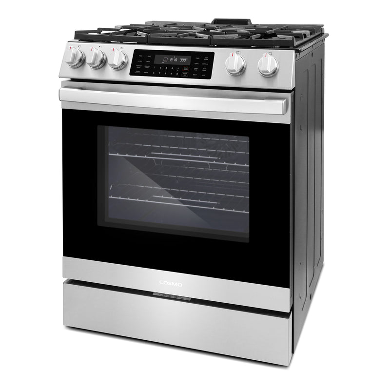 Load image into Gallery viewer, Cosmo Professional Style 30 inch, Stainless Steel Slide-In Gas Range with Self Clean Air Fry Oven - COS-GRC305KTD