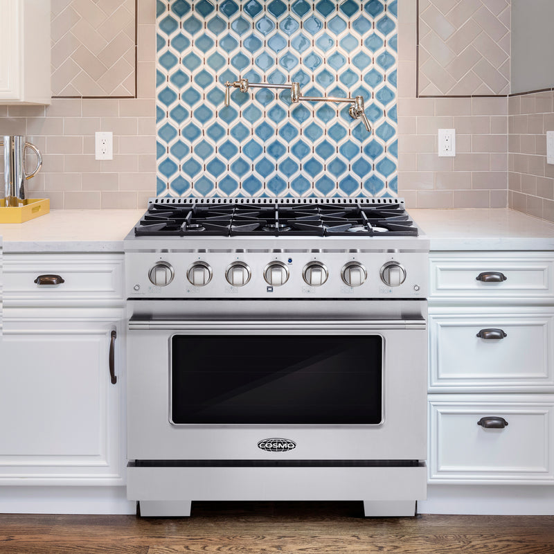Load image into Gallery viewer, Cosmo Commercial-Style 36 inch, Stainless Steel Gas Range - COS-GRP366
