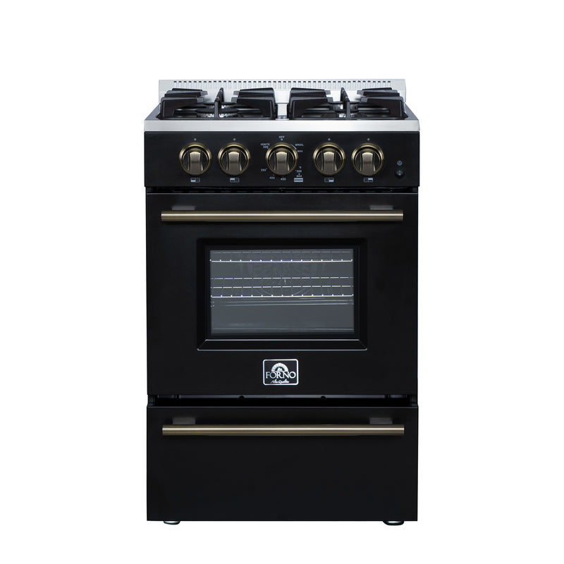Load image into Gallery viewer, Forno Breno 24 Inch, Black Freestanding Gas Range - FFSGS6272-24BLK