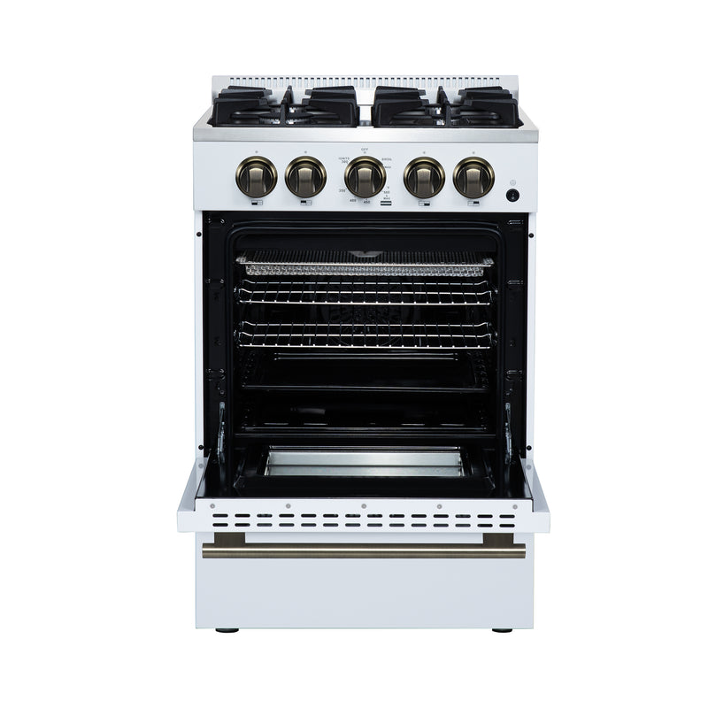 Load image into Gallery viewer, Forno Breno 24 Inch, White Freestanding Gas Range in White - FFSGS6272-24WHT