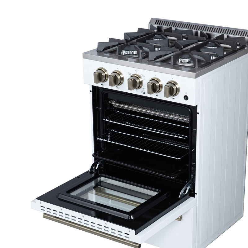 Load image into Gallery viewer, Forno Breno 24 Inch, White Freestanding Gas Range in White - FFSGS6272-24WHT