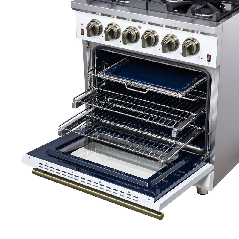 Load image into Gallery viewer, Forno Massimo 30-Inch, White Freestanding Gas Range with 5 Burners - FFSGS6239-30WHT