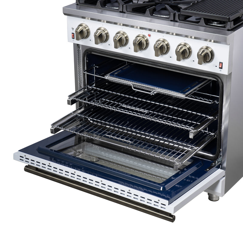 Load image into Gallery viewer, Forno Massimo 36-Inch, White Freestanding Gas Range with 6 Sealed Burners - FFSGS6239-36WHT