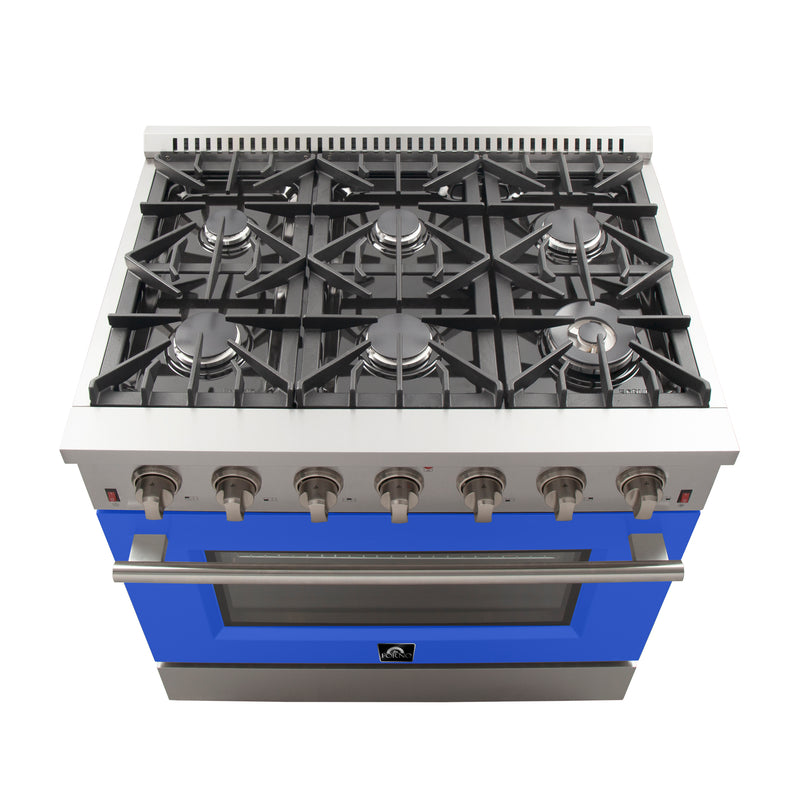 Load image into Gallery viewer, Forno Galiano 36-Inch, Blue Freestanding Gas Range with 6 Burners - FFSGS6244-36BLU