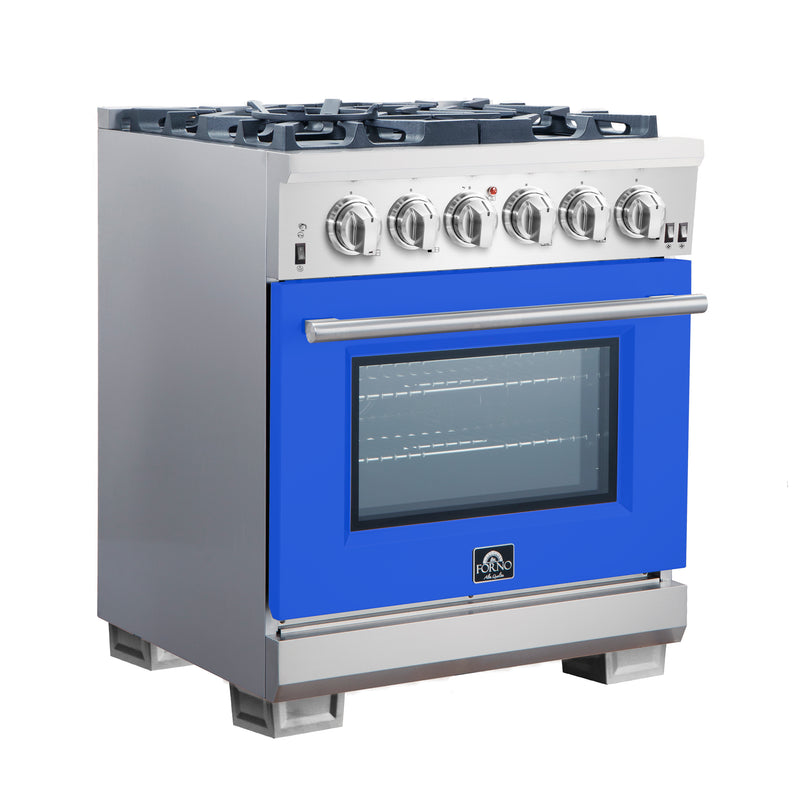Load image into Gallery viewer, Forno Capriasca 30-Inch, Blue Freestanding Gas Range with 4 Burners - FFSGS6260-30BLU