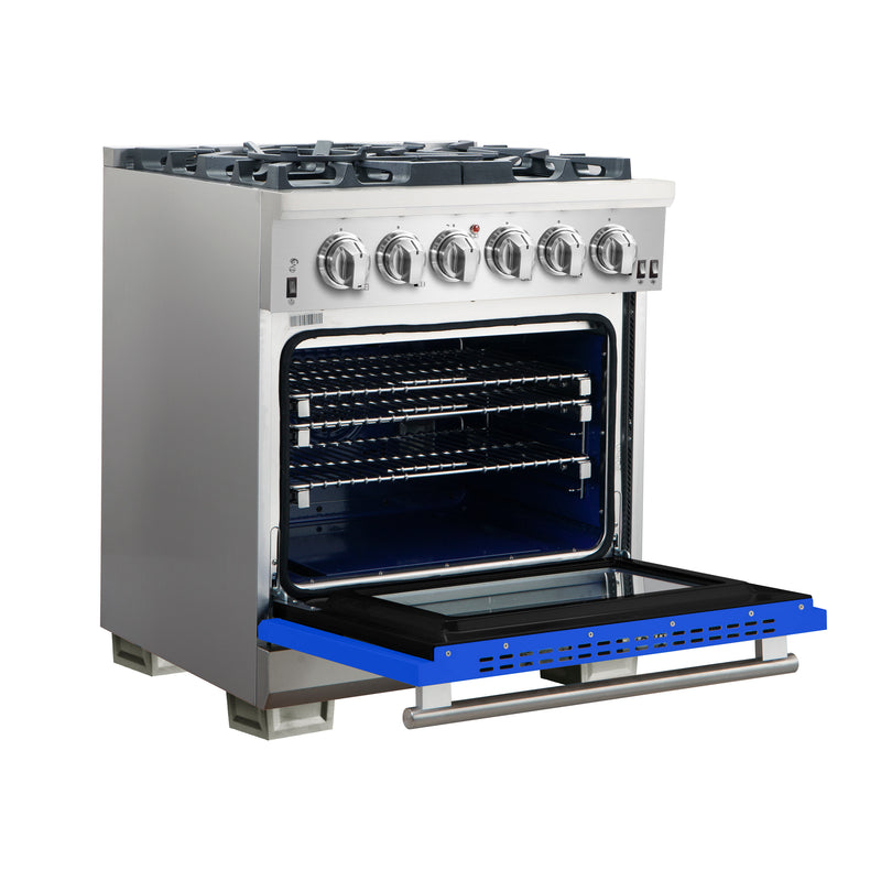 Load image into Gallery viewer, Forno Capriasca 30-Inch, Blue Freestanding Gas Range with 4 Burners - FFSGS6260-30BLU