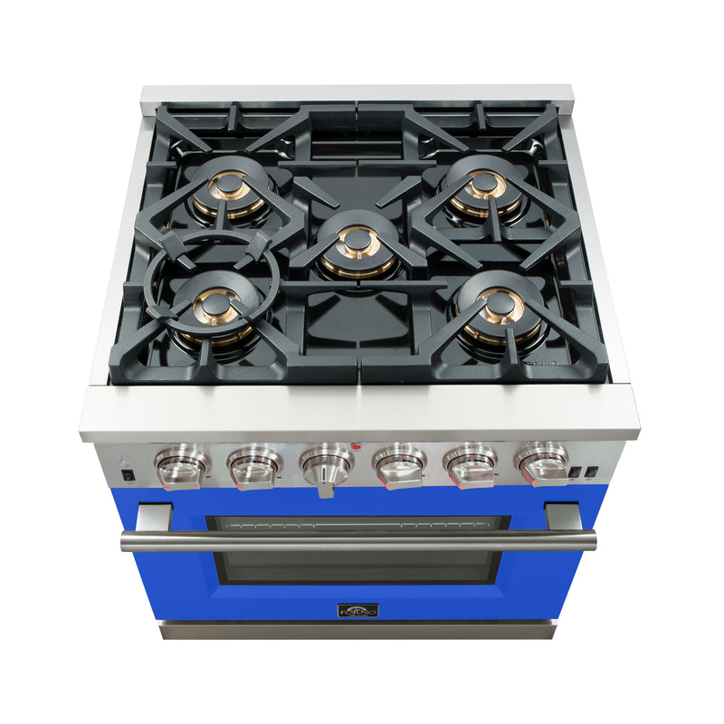 Load image into Gallery viewer, Forno Capriasca 30-Inch, Blue Freestanding Gas Range with 4 Burners - FFSGS6260-30BLU