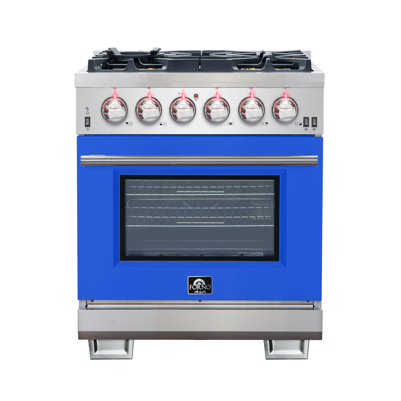 Load image into Gallery viewer, Forno Capriasca 30-Inch, Blue Freestanding Gas Range with 4 Burners - FFSGS6260-30BLU