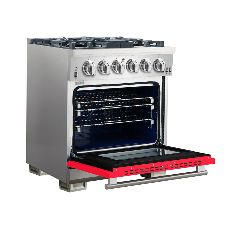 Load image into Gallery viewer, Forno Capriasca 30-Inch, Red Freestanding Gas Range with 4 Burners - FFSGS6260-30RED