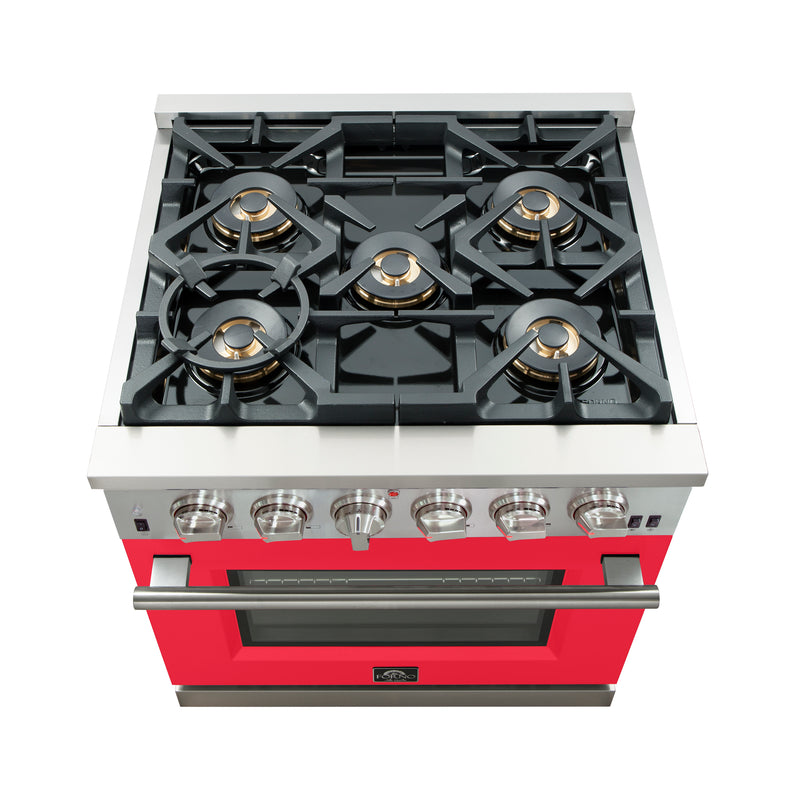 Load image into Gallery viewer, Forno Capriasca 30-Inch, Red Freestanding Gas Range with 4 Burners - FFSGS6260-30RED