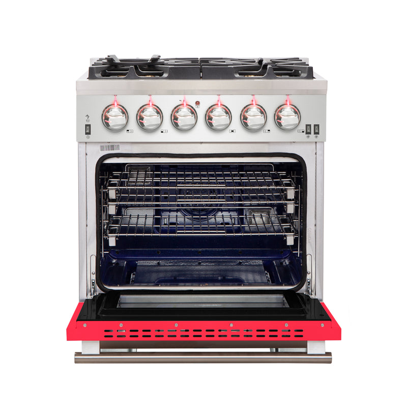 Load image into Gallery viewer, Forno Capriasca 30-Inch, Red Freestanding Gas Range with 4 Burners - FFSGS6260-30RED