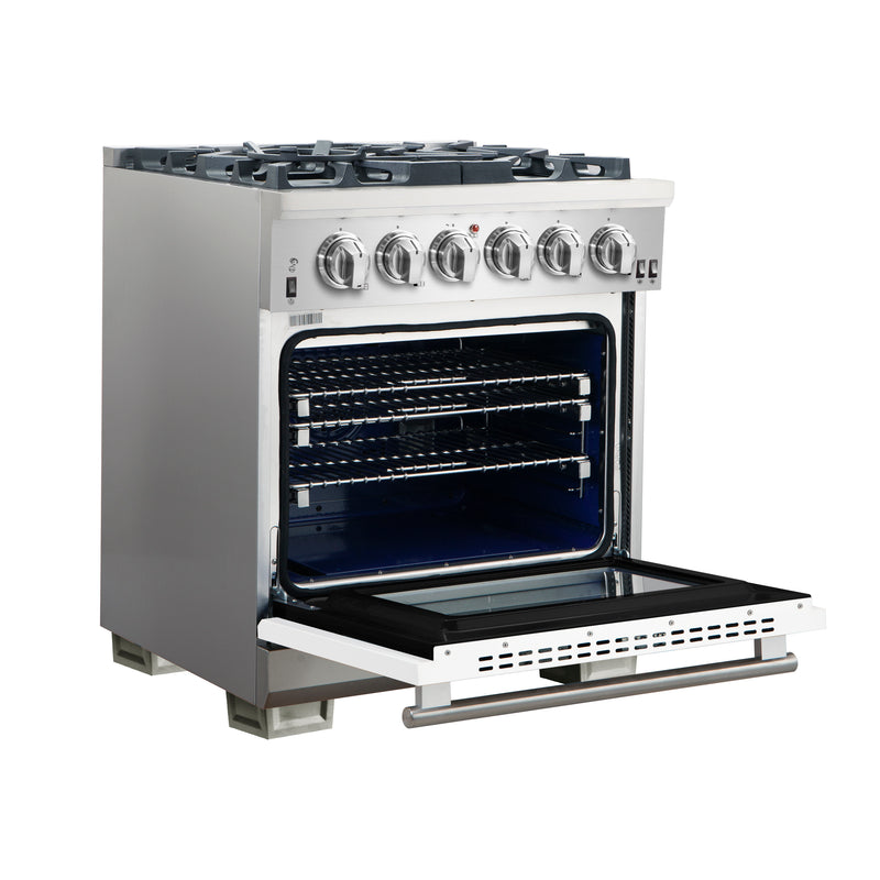 Load image into Gallery viewer, Forno Capriasca 30-Inch, White Freestanding Gas Range with 4 Burners - FFSGS6260-30WHT