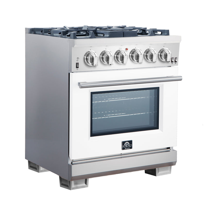 Load image into Gallery viewer, Forno Capriasca 30-Inch, White Freestanding Gas Range with 4 Burners - FFSGS6260-30WHT
