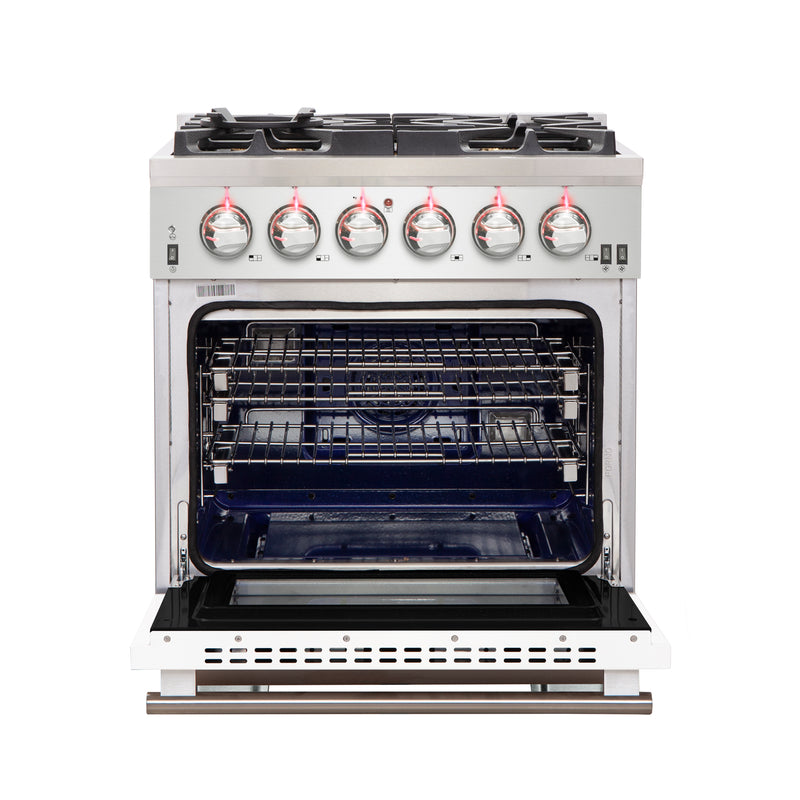 Load image into Gallery viewer, Forno Capriasca 30-Inch, White Freestanding Gas Range with 4 Burners - FFSGS6260-30WHT