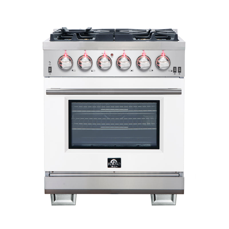 Load image into Gallery viewer, Forno Capriasca 30-Inch, White Freestanding Gas Range with 4 Burners - FFSGS6260-30WHT