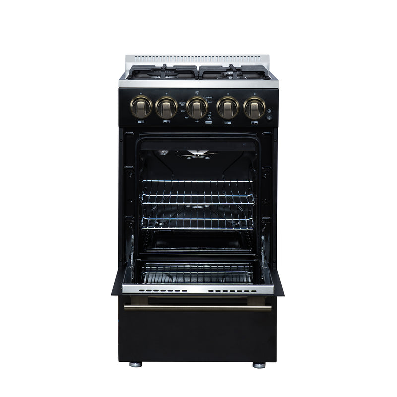 Load image into Gallery viewer, Forno Lamazze 20 Inch, Black Freestanding Gas Range - FFSGS6265-20BLK