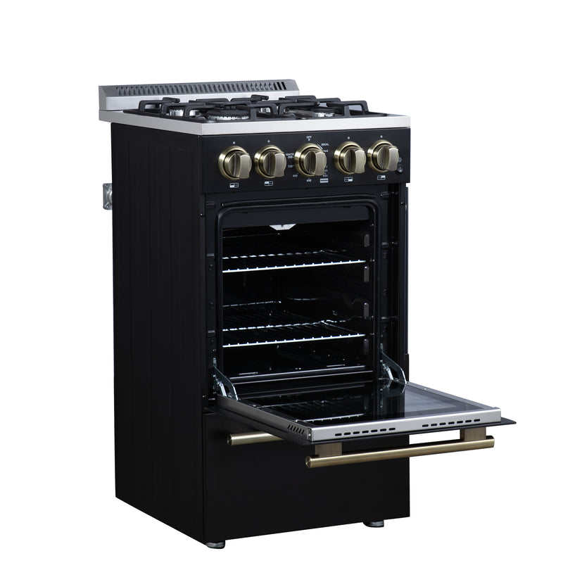 Load image into Gallery viewer, Forno Lamazze 20 Inch, Black Freestanding Gas Range - FFSGS6265-20BLK