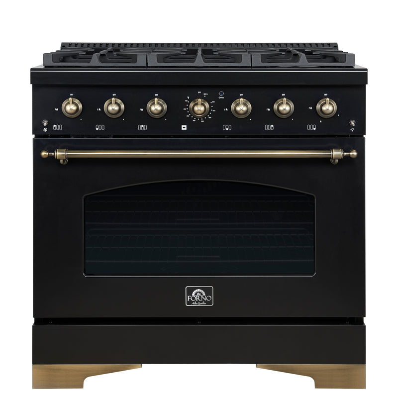 Load image into Gallery viewer, Forno Antico 36-Inch, Black Freestanding Gas Range with 6 Burners - FFSGS6219-36BLK