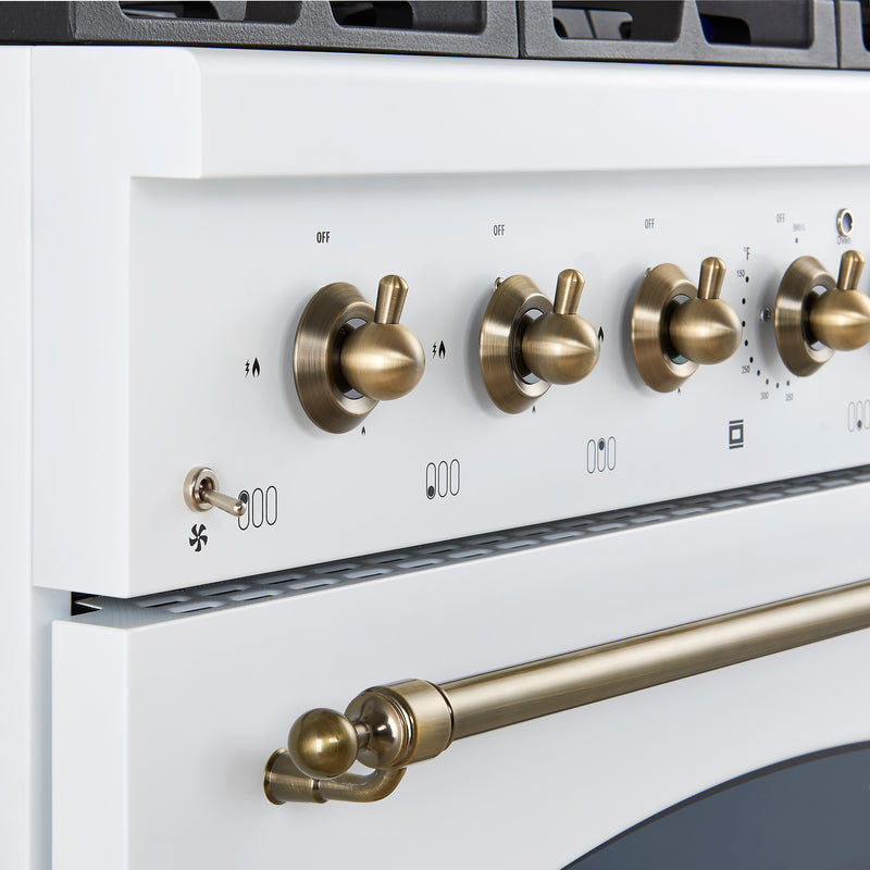 Load image into Gallery viewer, Forno Antico 36-Inch, White Freestanding Gas Range with 6 Burners - FFSGS6219-36WHT