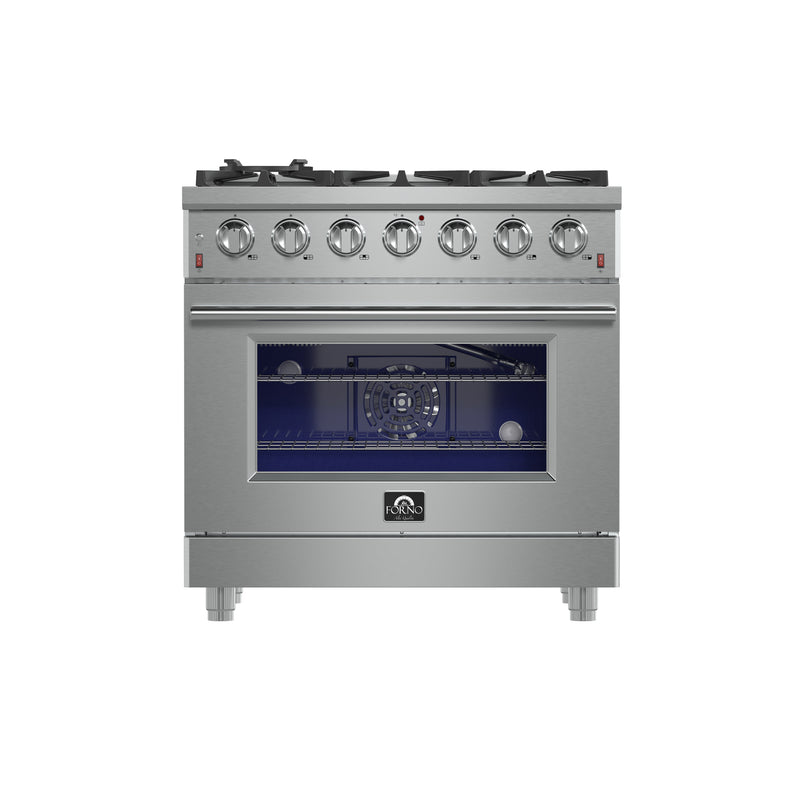Load image into Gallery viewer, Forno Massimo 36-Inch, Stainless Steel Gas Range with 6 Sealed Burners and Convection Oven - FFSGS6239-36
