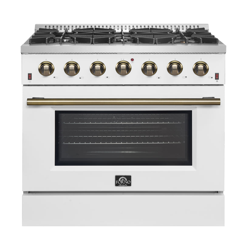 Load image into Gallery viewer, Forno Galiano 36-inch, White Gas Range with 6 Burners - FFSGS6244-36WHT