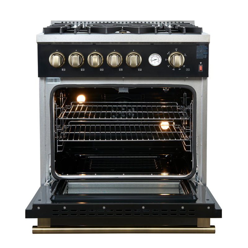 Load image into Gallery viewer, Forno Giovanni 30-inch, Black Gas Range with 5 Burners - FFSGS6274-30BLK